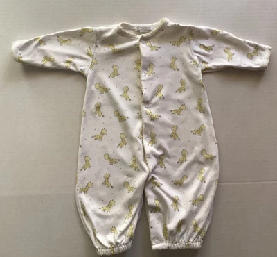 Kissy Kissy Newborn Giraffe Print Sleeper Romper Footed Newborn One piece - Image 1 of 4