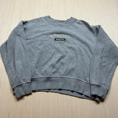 Sudadera vintage Russell Athletic para mujer L recortada en blanco cuadrada cuello redondo Y2K Foto 1 de 4