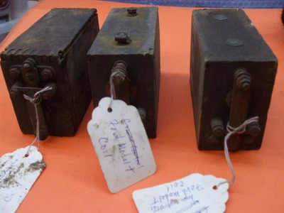 3 Ford Model T ? Wood Box Ignition Coils Used, untested. - Image 1 of 4