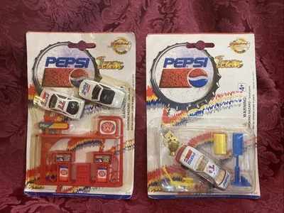 Set of 2 Golden Wheel Diecast Pepsi Team Racing Die Cast Cars, 1/64 Scale Model - Image 1 of 4