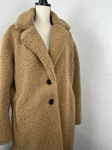 LIZ CLAIBORNE Outerwear Women's 1X Brown Soft Warm Cozy Faux Fur Coat - Picture 1 of 8