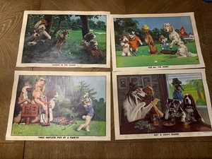 1974 The Original Golfing Dogs Set Of 4 Print by Ken Smith 16" x 12" - Picture 1 of 7