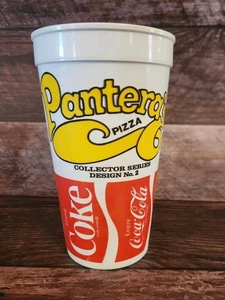 Vintage 1972 Enjoy Coke Kunststoff Souvenir Tasse Pantera's Pizza - Bild 1 von 6
