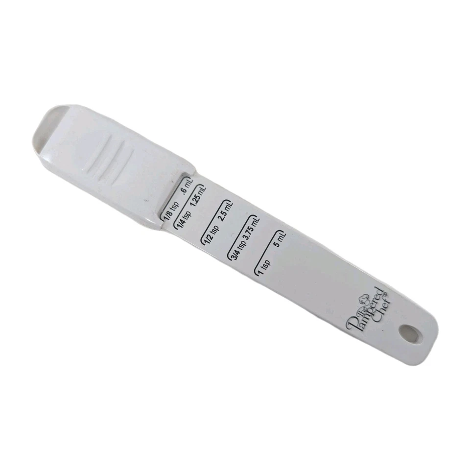 PAMPERED CHEF MEASURING SPOON 1 TSP - 1 TBS ADJUSTABLE SLIDING KITCHEN GADGET - Image 1 of 4