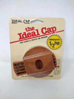 The Ideal Cap Drink Lids Canning Jar Built in Spoon Measures 1/2 tsp Made in USA - Image 1 of 4