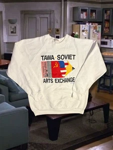80s Cold War Tawa Soviet Art Exchange Crewneck Sweatshirt  - Picture 1 of 3