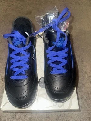 Size 5M Off-White x Air Jordan 2 Retro SP Low Black Varsity Royal- Brand New - Imagem 1 de 4