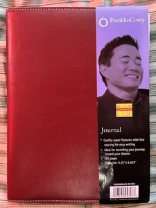 RED FRANKLIN COVEY JOURNAL NOTEBOOK 180 9.25"x6.65" PAGES BRAND-NEW FAUX LEATHER - Picture 1 of 6