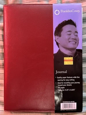 RED FRANKLIN COVEY JOURNAL NOTEBOOK 180 9.25"x6.65" PAGES BRAND-NEW FAUX LEATHER - Image 1 of 4