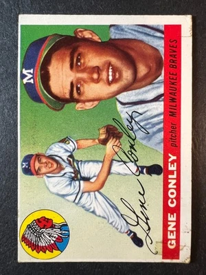 1955 Topps Gene Conley #81 pobre, daños en cinta - 50 % de descuento 5 o más menos de $5 Foto 1 de 2