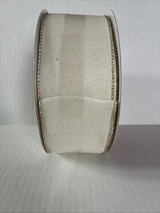 Celebrate It Wired Jumbo Ribbon 2.5”x80 ft  Champagne/Gold NEW - Picture 1 of 4