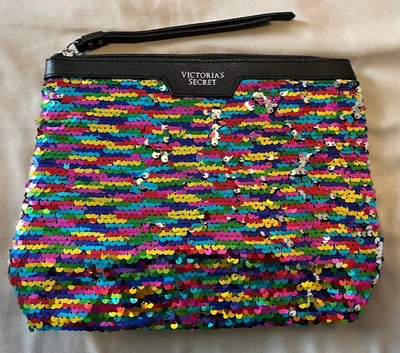 Victoria’s Secret Sequin Makeup Bag / Clutch Purse - NWOT 8x10 - Image 1 of 4