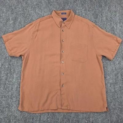 Pendleton Shirt Mens Large Brown Silk Short Sleeve Button Up Pocket Casual Coast - Image 1 of 4