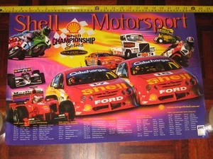 SHELL V8 SUPERCARS 2000 CALENDARIO DICK JOHNSON+ PÓSTER PAUL RADISICH - Imagen 1 de 3