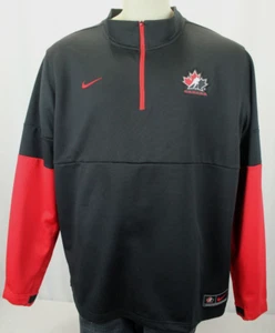 NIKE  DRi-FIT TEAM CANADA LICENSED 1/2 ZIP BLACK/RED PULL OVER SIZE XL VGC! - Imagen 1 de 5