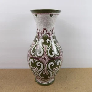 Gmunden Austria Art Pottery 11" Vase Crackle Glaze Hand Painted - Picture 1 of 6