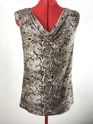 Vintage Snakeskin Print Kenneth Cole Sz Small Sleeveless Shirt Studded Shoulders - Image 1 of 4