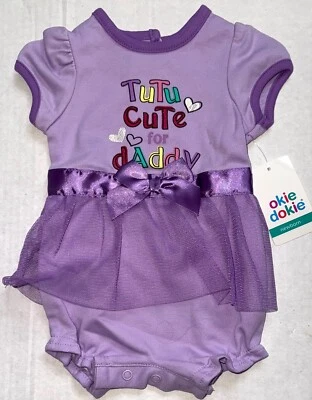 OOKIE DOKIE enredadera lila/púrpura motivo papá talla GRANDE RECIÉN NACIDO Foto 1 de 2