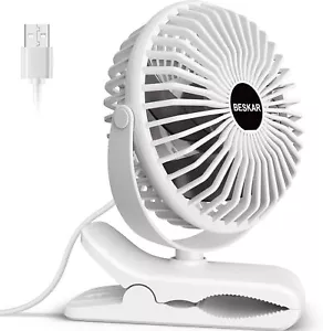 Clip on Fan With Sturdy Clamp, 360° Rotation Quiet Stroller with Strong Airflow - Picture 1 of 8