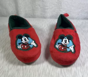 Disney Mickey Mouse Hausschuhe Jugend Größe 9/10 Slipper Rot Schuhe - Bild 1 von 9