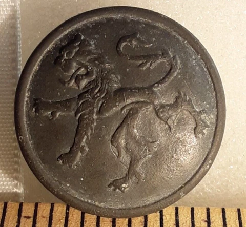 Vintage Button, Chinese  Walking Dragon,  3/4in Cover