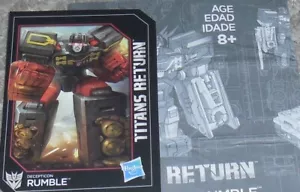 Transformers Titans Return RUMBLE Bio card and Manual - Picture 1 of 1