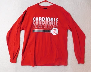 Louisville Cardinals by MV Sport Long Sleeve 100% Cotton Red/White Shirt Top - Picture 1 of 11