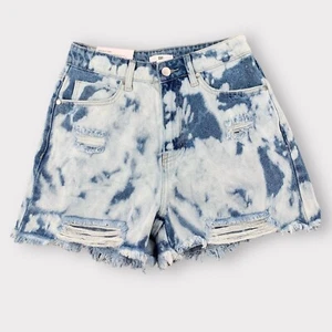New BP. Ripped Denim Cutoff Shorts Women's 27 High Rise Blue Bleached Wash - Picture 1 of 15