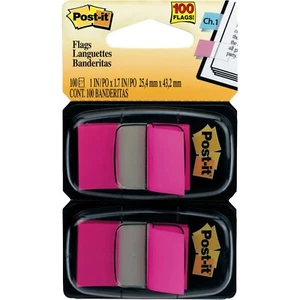 Post-it Flags 680-BP2, Bright Pink, 1 x 1.7", Pack of 100 - Picture 1 of 1