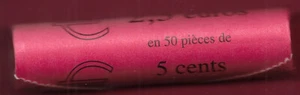 FRANCE 5 EURO CENT 2001 BU ROLL OF 50 COINS,A YOUNG FEMININE MARIANNE WITH DETER - Picture 1 of 1