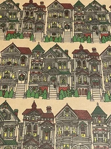 DE COLECCIÓN PAPEL DE ENVOLVER NAVIDAD ENVOLTURA DE REGALO DECORADO CASAS VICTORIANAS  - Imagen 1 de 3