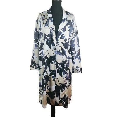 Nic & Zoe New Women's Inky Flowers Long Dress Coat Size XL - Image 1 of 4