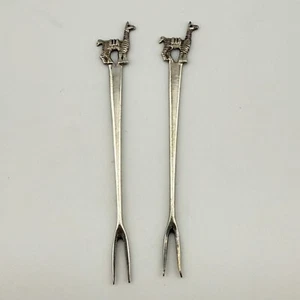 Signed Vintage 925 Sterling Silver Lama Snail Fork Set Of Two 3 7/8'' (8.9g) - Picture 1 of 4