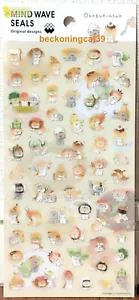 MIND WAVE Okaburineko Sticker Animal Cat Kitten Food Sweet Hat Kid MADE IN JAPAN - Picture 1 of 3