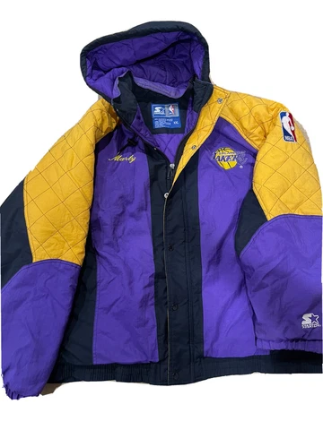 Vintage 90s Lakers Starter hooded jacket XXL Cover