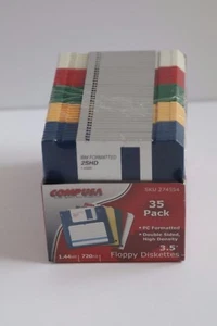 2HD High Density 3.5" 35 Pack Floppy Disks IBM Formatted 1.44 MB NEW - Picture 1 of 2