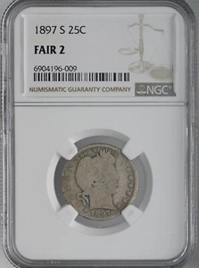 1897-S 25C BARBER SILVER QUARTER SAN FRANCISCO MINT NGC FR02 #6904196-009 - Picture 1 of 4