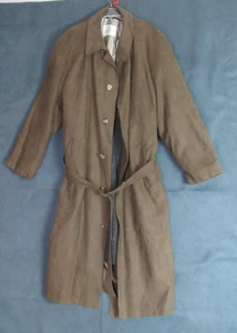 Vtg Bill Blass Trench Coat Mens Size 44 Long Brown Belted Classic Work Lux Y2K - Picture 1 of 8