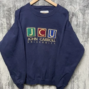 Vintage Genus Collegiate Sweatshirt XL John Carroll University Embroidered - Picture 1 of 5