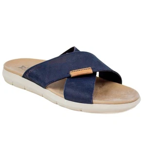 Sandalias de cuero para hombre MEPHISTO Conrad azules sin cordones deslizables para hombre talla EU 43 US 1 1 - Imagen 1 de 14