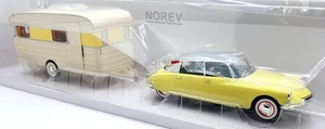 Norev 1/18 Scale 181762 - Citroen DS 19 1960 Yellow With Caravan Digue - Picture 1 of 5