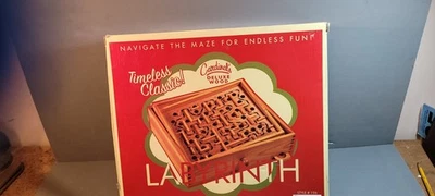 VTG Labyrinth Deluxe Wood Tilting Puzzle Maze Game, Cardinal #196 w/ 2 Balls NIB - Image 1 of 4