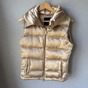 Talbots gefütterte Weste Metalic Gold Entendaunen gefüllt Damengröße Petite - Bild 1 von 12