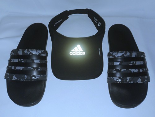 Adidas scivoli comodi uomo taglia 7M con visiera parasole colori verde grigio nero nuovi!!