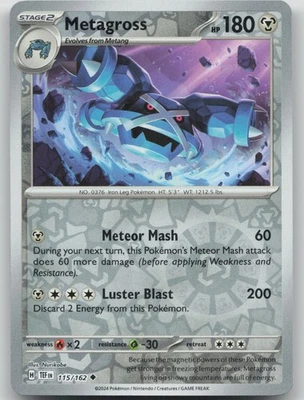 Metagross - 115/162 Uncommon SV05: Temporal Forces NM Reverse Holo - Image 1 of 2