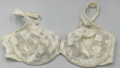 Wacoal 复古 Capucine 胸罩女式 38C 象牙色 无衬里 #85139 — 第 1/4 张图片