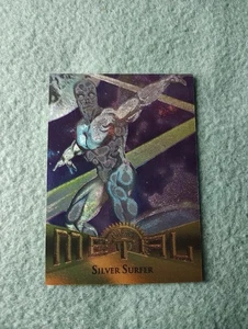 1995 Fleer Marvel Metal Silver Surfer #18 Cosmic Holo Art Power Grid Foil Card - Bild 1 von 3