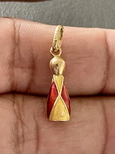 18Kt Gelbgold & Emaille Figur Anhänger (X226) - Bild 1 von 6