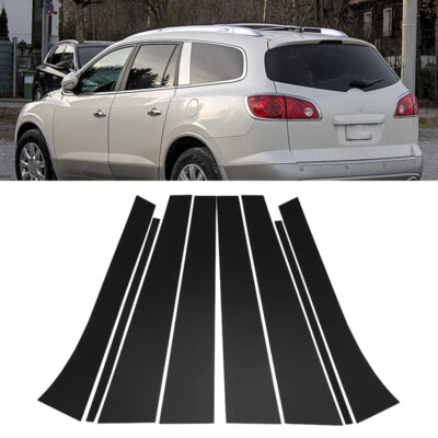 Fit Buick Enclave 2008-2017 8pcs Black Door Trim Pillar Posts Window Door Cover - Image 1 of 4