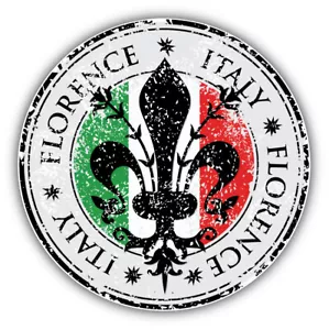 Adesivo decalcomania paraurti auto viaggio timbro grunge bandiera Firenze Italia - ''TAGLIE'' - Foto 1 di 1